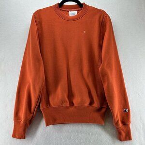 Champion Sweatshirt Adult XS Reverse Weave Crewneck Long Sleeve Pullover Orange